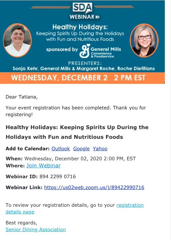 sda webinar email